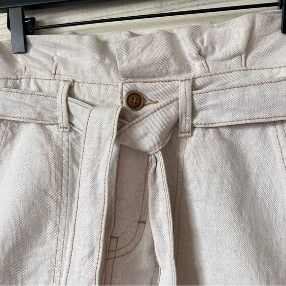 Free People Off White Denim High Waist Paperbag Skirt - Picture 7 of 14